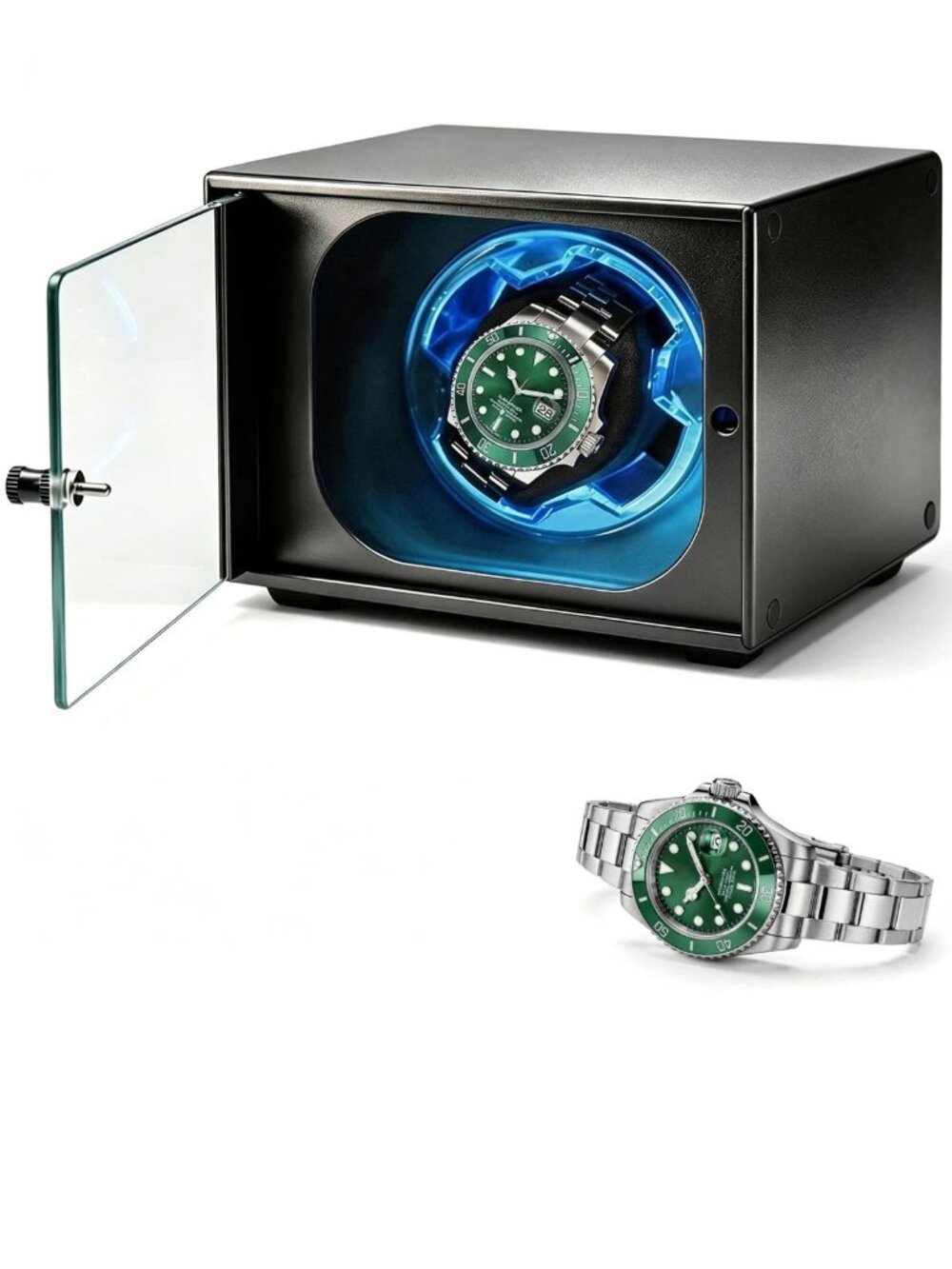 Cevale Single Automatic Watch Winder,Ultra Quiet Aluminum Watch Rotator